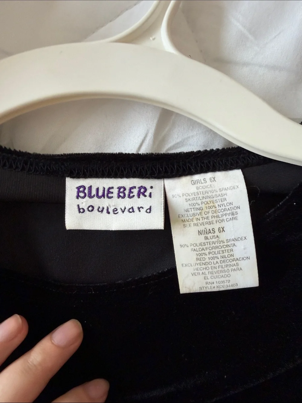 Blueberi Boulevard Black Velvet Girls Dress